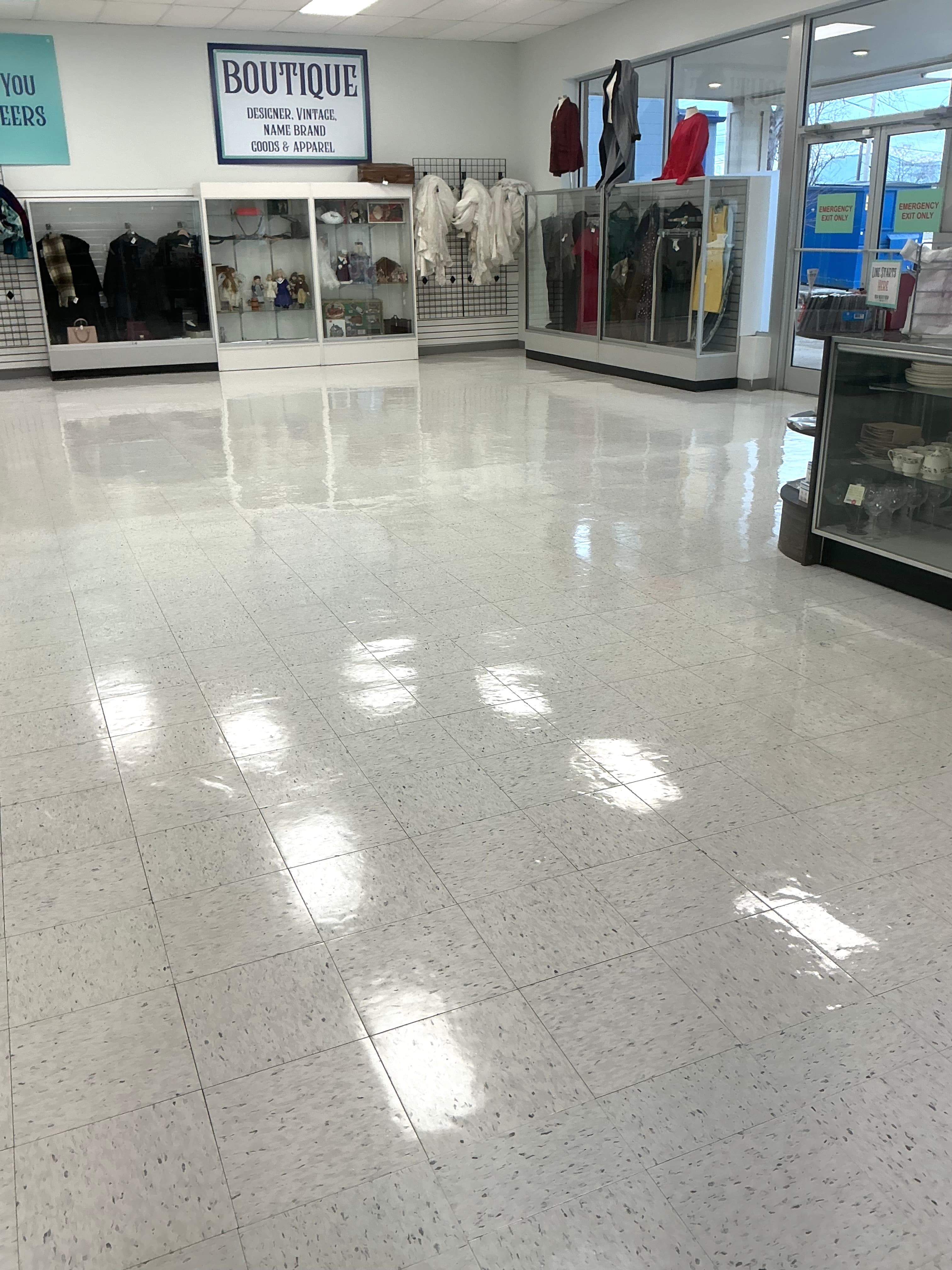 After floor care service - clean, shiny floor